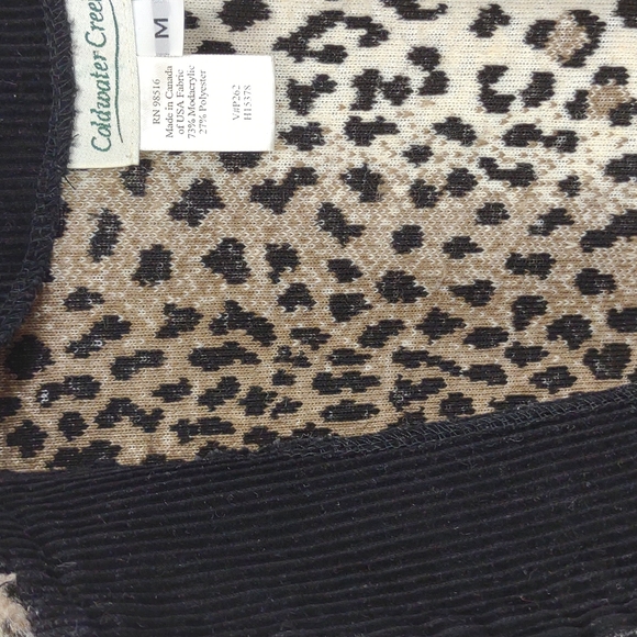 Coldwater Creek Brown Cream Cheetah Leopard Animal Print Fleece Faux Fur BU Vest - Picture 9 of 11